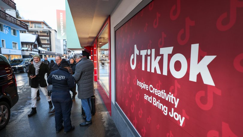 The TikTok House pavilion on the Promenade ahead of the World Economic Forum in Switzerland.