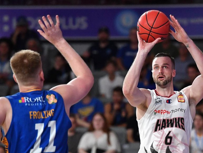 Former Hawks centre AJ Ogilvy has discussed his sexuality with a current gay NBL star. (Darren England/AAP PHOTOS)