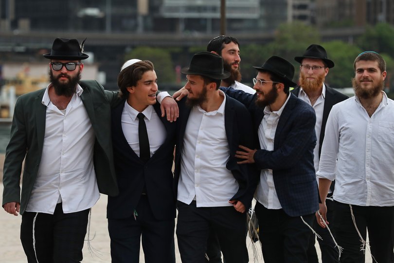 Members of the Jewish community arrive for the National Day of Mourning Light Will Win ceremony at the Sydney Opera House on January 22, 2026 in Sydney, Australia.