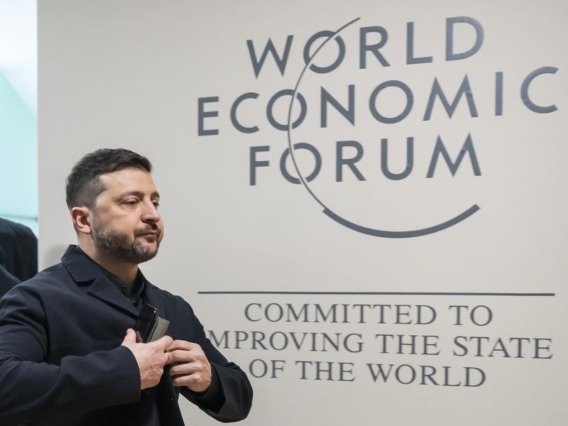 Ukrainian President Volodymyr Zelensky has met US President Donald Trump in Davos. (EPA PHOTO)