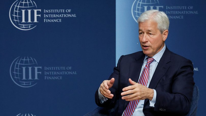 Jamie Dimon, chairman and chief executive officer of JPMorgan Chase & Co., speaks during the Institute of International Finance (IIF) annual membership meeting in Washington, DC, US, on Thursday, Oct. 13, 2022. This year's conference theme is "The Search for Stability in an Era of Uncertainty, Realignment and Transformation." Photographer: Ting Shen/Bloomberg