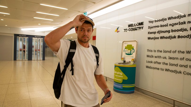 Lachie Neale arrives in Perth.