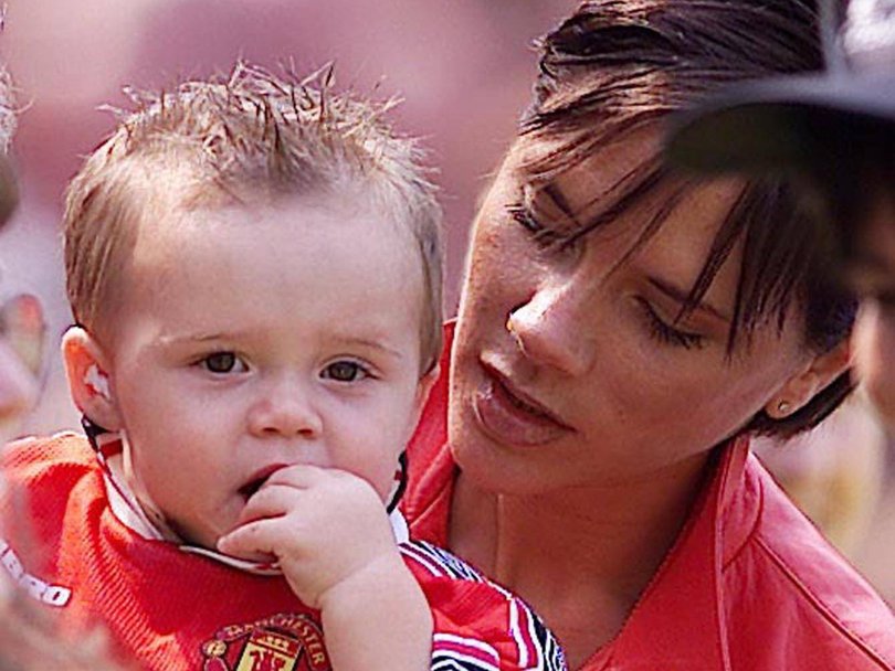 Victoria Beckham and her son Brooklyn in 2000.
