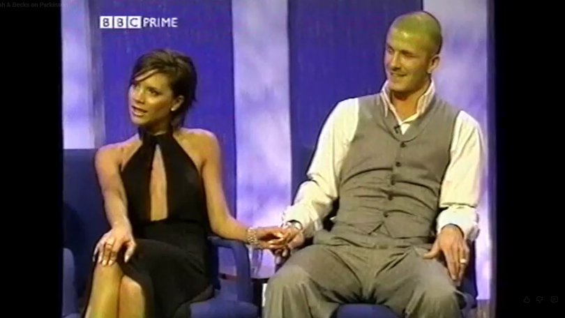 David and Victoria Beckham on Parkinson in 2001.