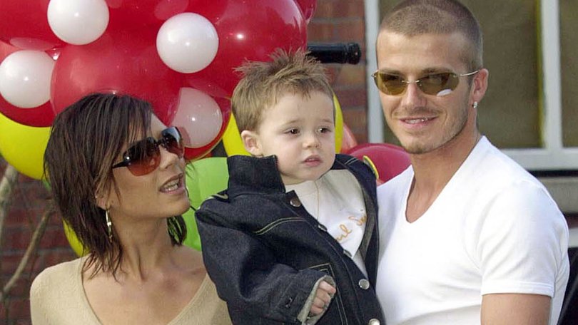 Posh, Becks and Brooklyn at his second birthday party.