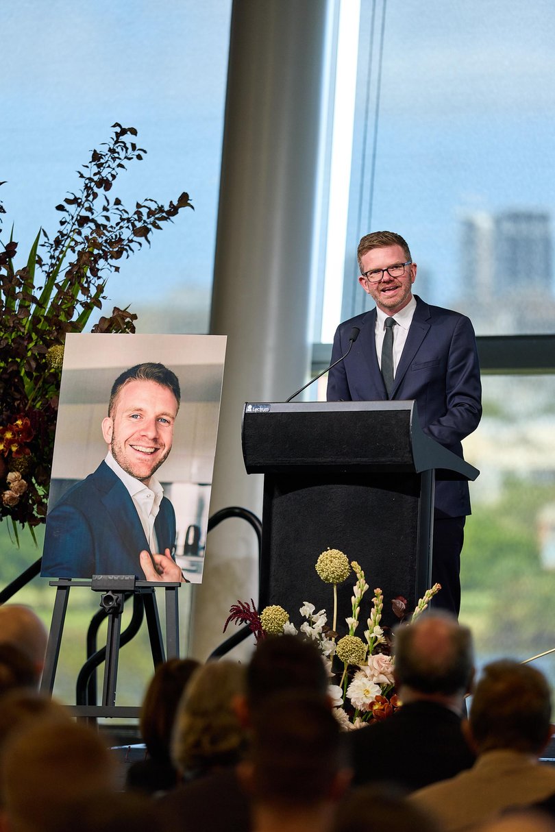 Tim's brother Chris Picton speaking at his memorial service. 