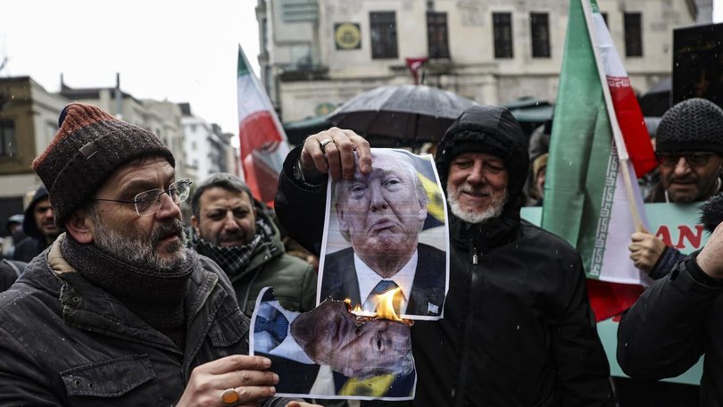 US threats against Iran have led to protests in several countries in the region. (EPA PHOTO)