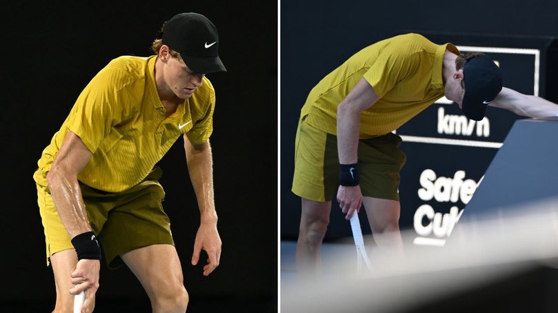 Jannik Sinner was in all sorts of trouble midway through his match.