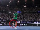 Novak Djokovic nearly hit a ball girl with a wild shot. 