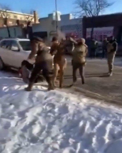 Alex Pretti sprayed with pepper spray.