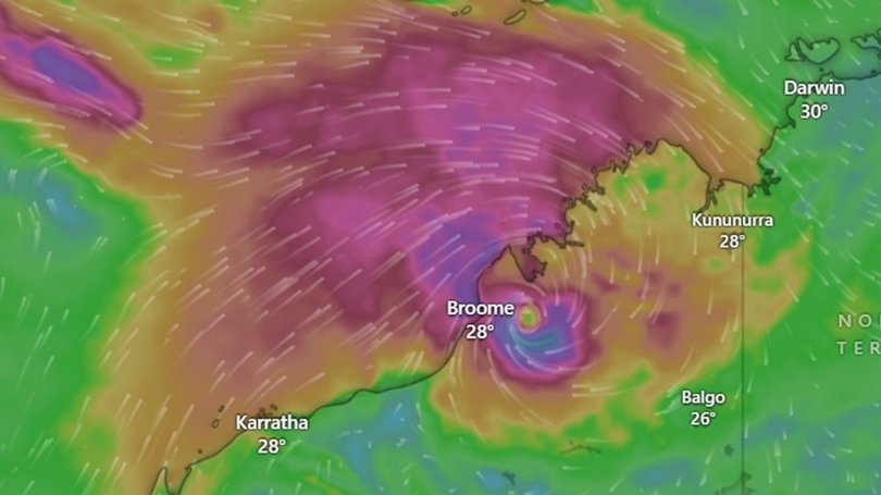 Tropical Cyclone Luana on Sunday 10am. Picture: Windy