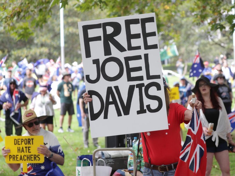 People have called for the release of Joel Davis, a high-ranking neo-Nazi currently held on remand. Picture: NewsWire / Christian Gilles