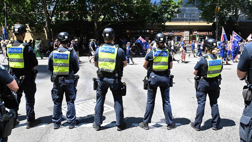 There was a heavy police presence in Melbourne. NewsWire / Josie Hayden