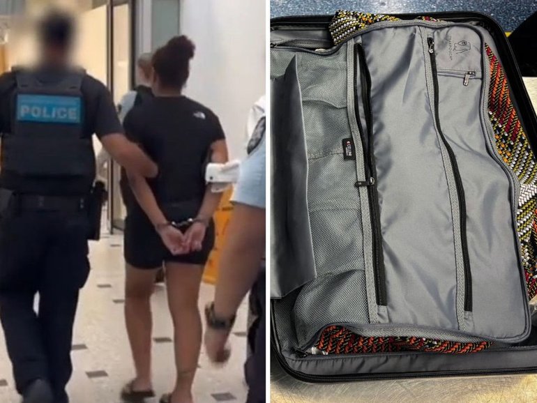 Woman caught allegedly carrying almost 40kg of methamphetamine at Australia. 