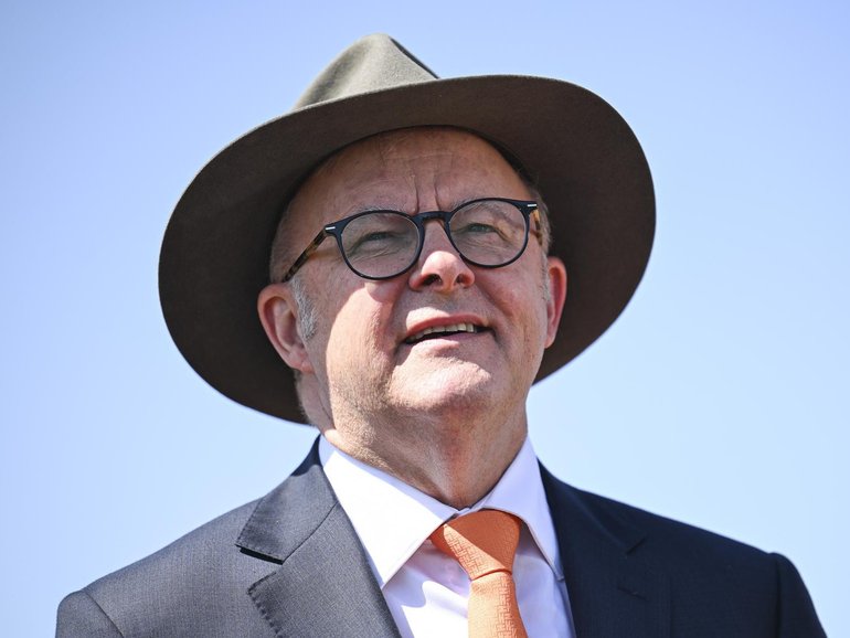 Anthony Albanese has welcomed a group of newly minted Australian citizens to the country. NewsWire / Martin Ollman