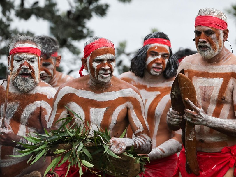 The Doonooch Aborginal dance group performed at the WugulOra ceremony. Picture: NewsWire / Gaye Gerard