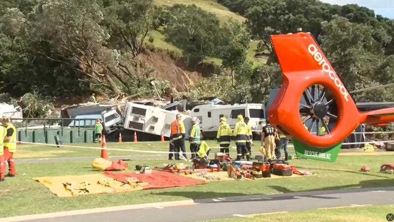 Recovery crews have returned to a North Island campground landslide site where six people are feared to have died, after work was paused over safety concerns.