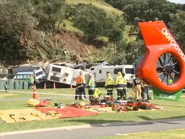 Recovery crews have returned to a North Island campground landslide site where six people are feared to have died, after work was paused over safety concerns.