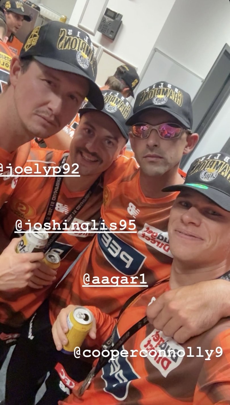 Perth Scorchers' celebrations after winning the Big Bash League title.