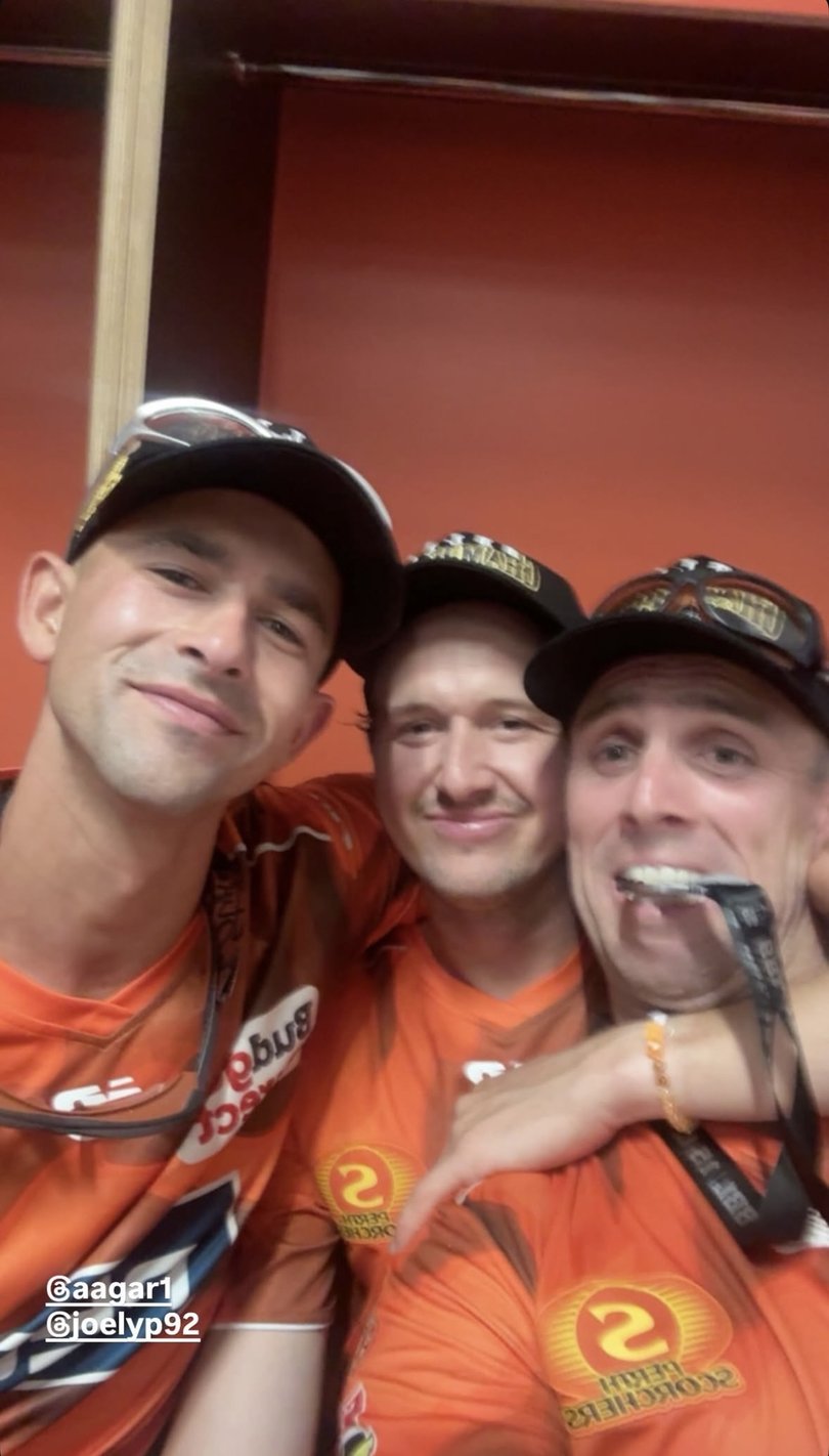 Ashton Agar, Joel Paris and Mitch Marsh.