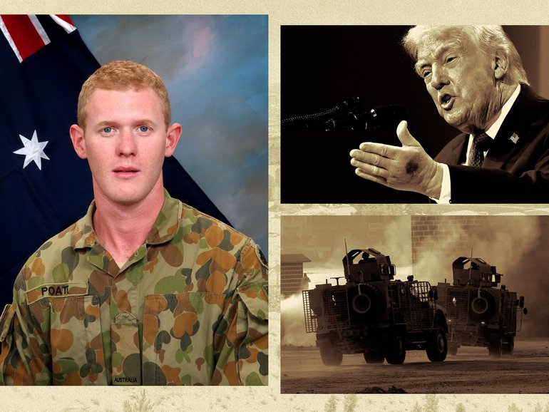 The father of Private Robert Poate, an Australian soldier killed in Afghanistan in 2012, said Donald Trump’s comments showed no care. 