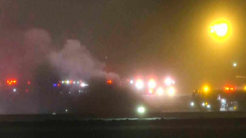A Bombardier Challenger 600 jet crashed in ?snowy weather and in low visibility conditions. 