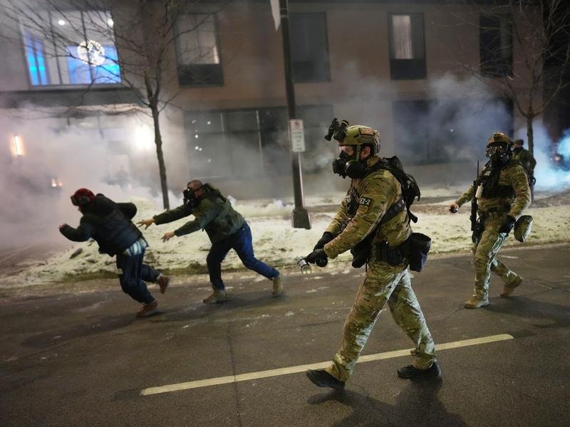 The deployment of federal agents in Minneapolis has spurred massive street protests. (AP PHOTO)