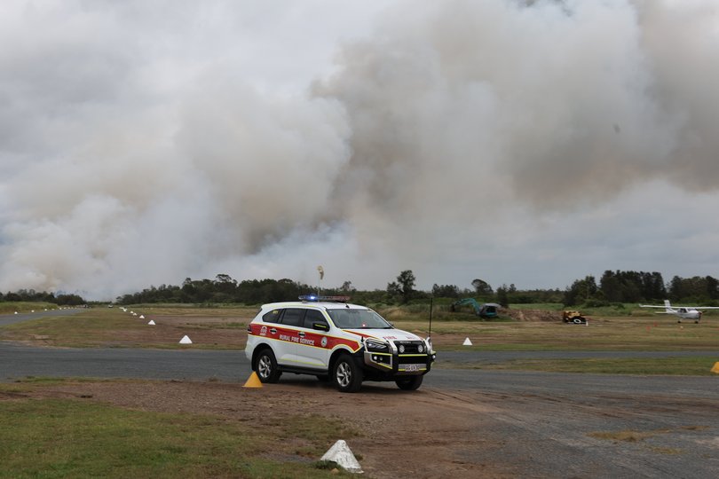 Emergency services at the scene of a light plane crash at Jacobs Well on the Gold Coast. 