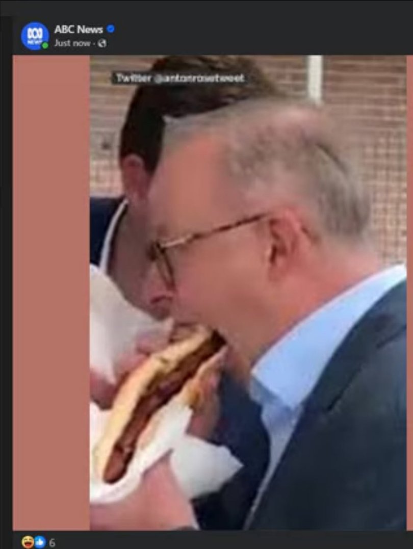 Hackers have briefly seized control of ABC News’s official Facebook page, posting of the Prime Minister with a sausage.