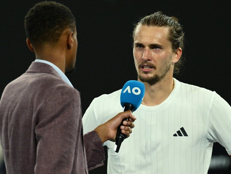 Alexander Zverev jokingly played up that he was sick of his family after the quarter-final win.