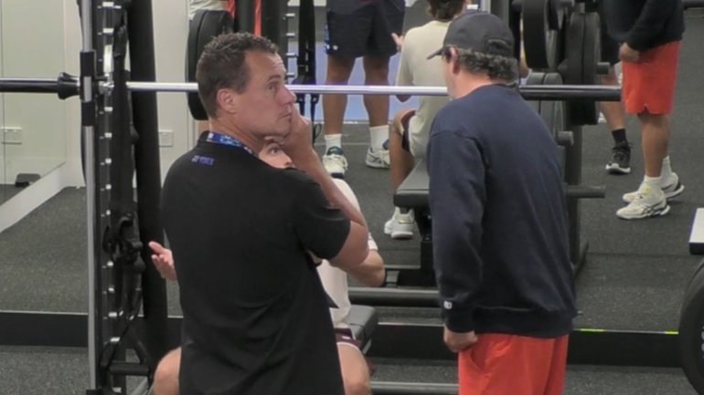 De Minaur was pictured in an animated discussion with his team immediately after the loss to Alcaraz.