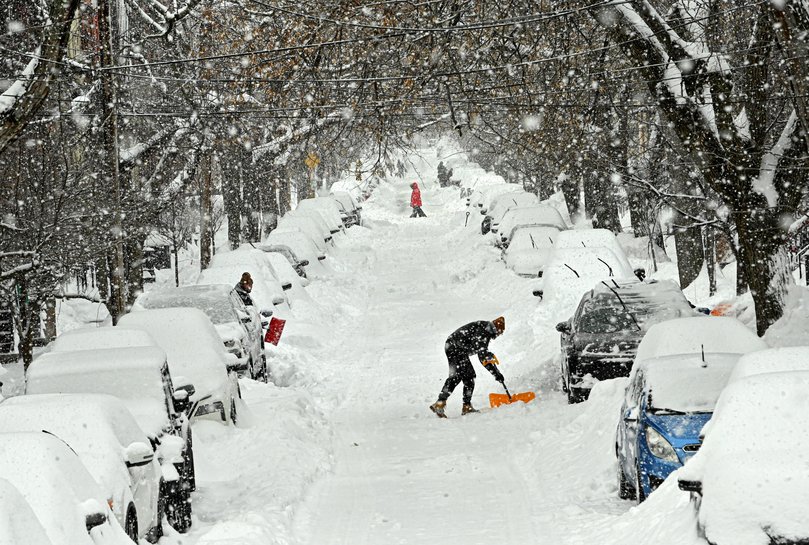 ALBANY, NY - JANUARY 26: People dig out their cars parked along Lancaster St. during a winter storm on Monday, Jan. 26, 2026 in Albany, N.Y. (Lori Van Buren/Albany Times Union via Getty Images) Picture: Albany Times Union/Hearst Newspa