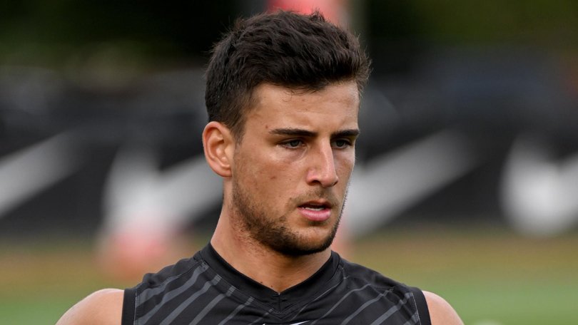 Nick Daicos at Collingwood pre-season training at Olympic Park. Andrew Henshaw