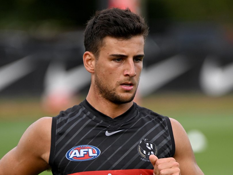 Nick Daicos at Collingwood pre-season training at Olympic Park. Picture: Andrew Henshaw