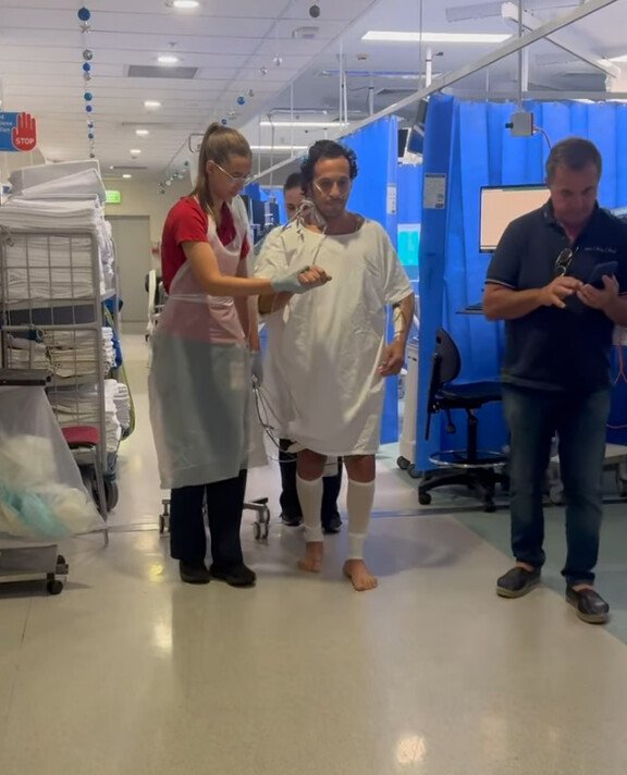 Mr Zizer spent 10-days in a coma, and three weeks in the hospital after he was shot in the chest.