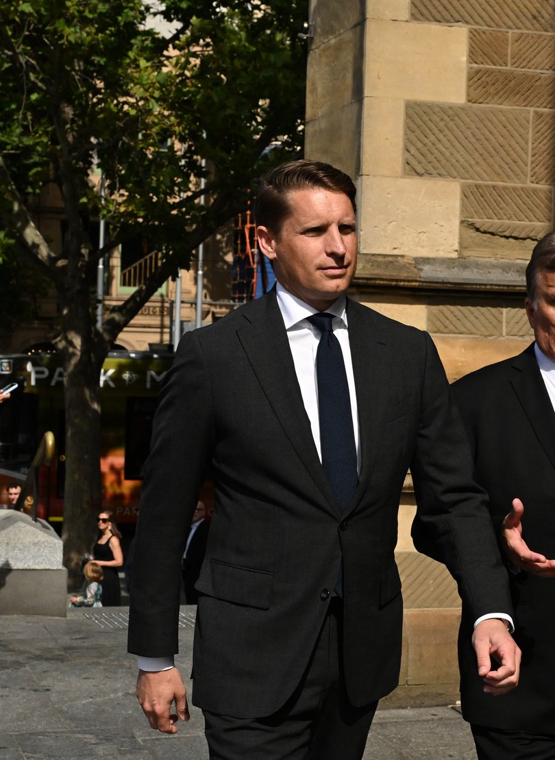 Andrew Hastie arrives at the memorial for Dr Katrina Allen.