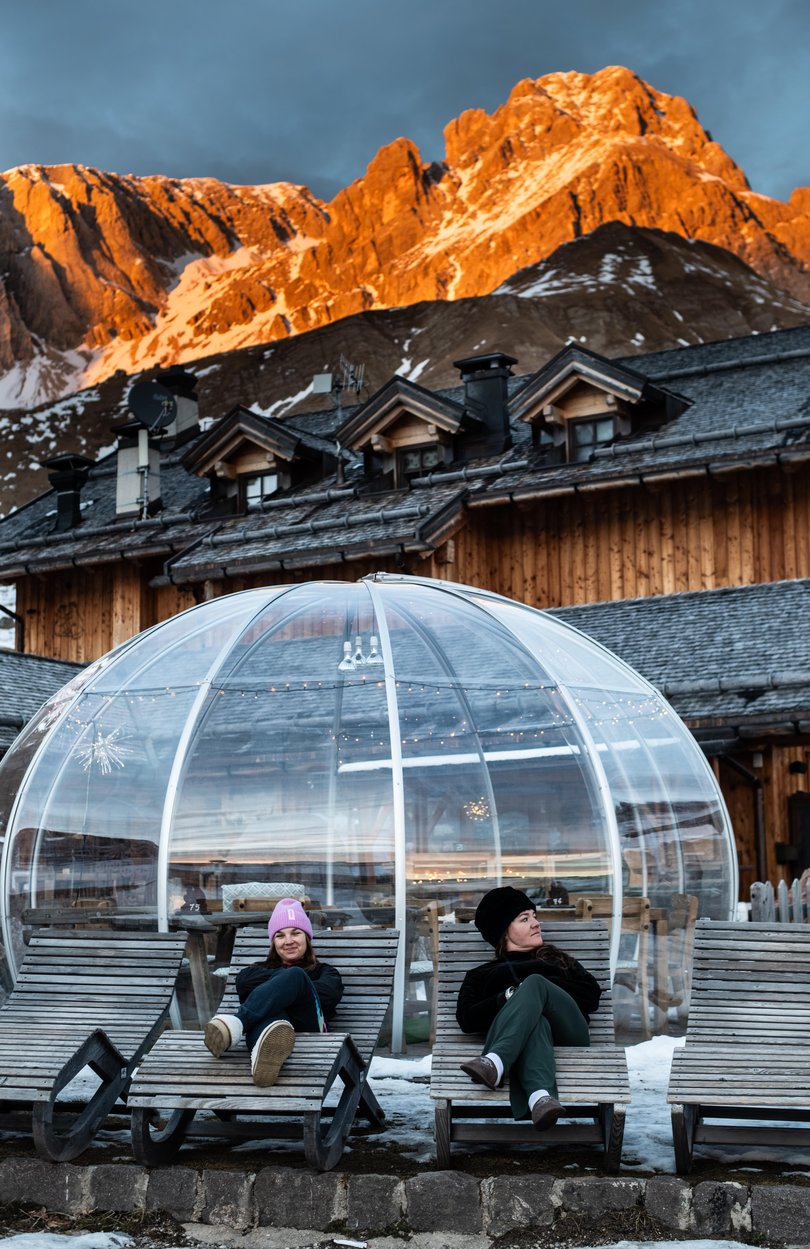 Sunrise over Rifugio Fuciade.