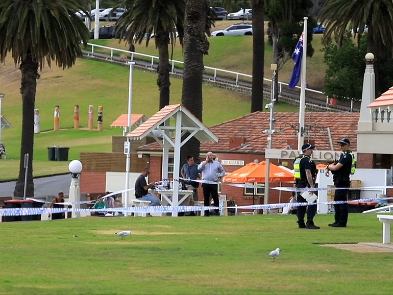 A man has been arrested after a woman’s body was found at a beach south-west of Melbourne.