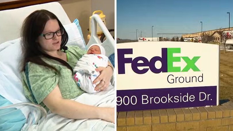 Amethyst Blumberg was unknowingly pregnant when she went into labour while at work.