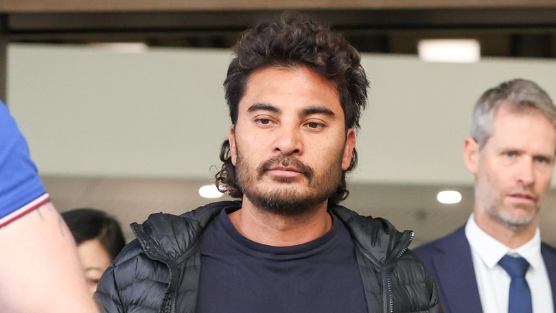 Laurence Escalante leaving Perth Magistrates Court on Friday.