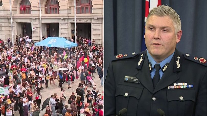 WA top cop Col Blanch said an alleged fuse failure on a homemade bomb was the only reason several people were not potentially killed or seriously injured at an Invasion Day rally in Perth on Monday.