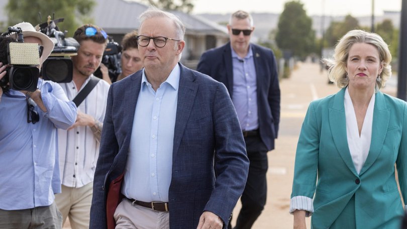 Anthony Albanese was in Adelaide to announce funding for 7000 new homes in South Australia. Picture: NewsWire/ Kelly Barnes