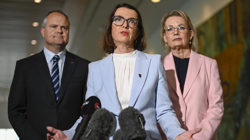 Opposition health spokeswoman Anne Ruston (centre) says leader Sussan Ley has the support of the Liberal party room. 