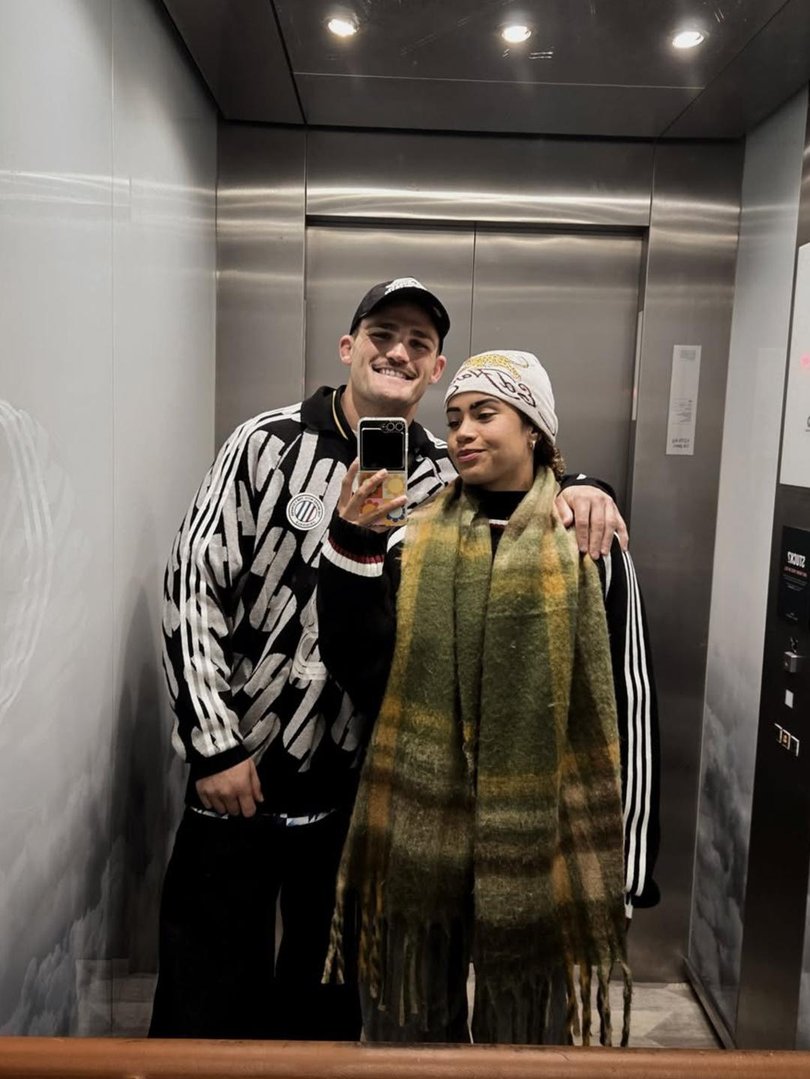 Social media post by Mary Fowler showing her and Nathan Cleary hanging out together in England.