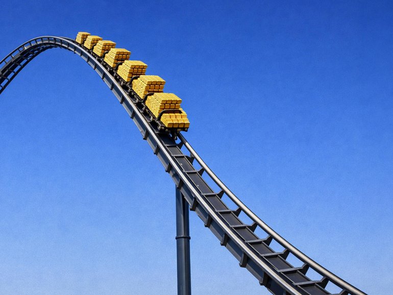 After a record rally, gold is giving its buyers a taste of the downside.