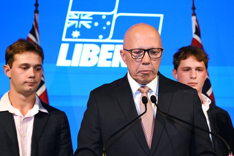 Peter Dutton on election night. 