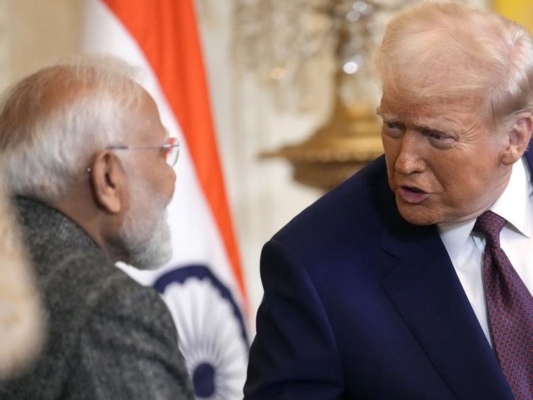 Indian Prime Minister Narendra Modi says he has had a call with US President Donald Trump. (AP PHOTO)