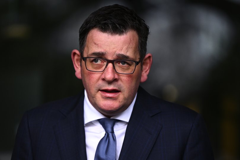 Victorian Premier Daniel Andrews speaks to media at the Parliament of Victoria in Melbourne, Tuesday, August 29, 2023. (AAP Image/Joel Carrett) NO ARCHIVING