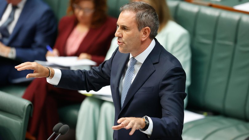 Treasurer Jim Chalmers addresses the chamber in Parliament House on Tuesday.