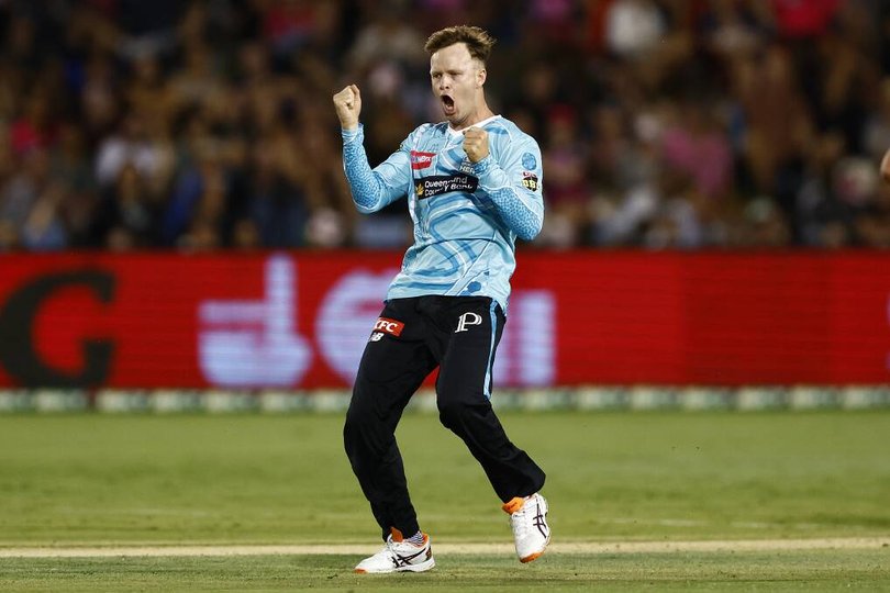 Matthew Kuhnemann celebrates a wicket - or perhaps another property purchase. Picture: Getty